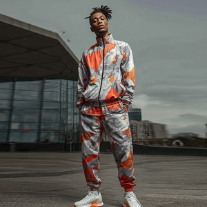 ชุดวอร์มโพลีเอสเตอร์ซับลิเมชั่น 100% สำหรับผู้ชาย เสื้อแจ็คเก็ตซับลิเมชั่นแบบมีซิป กางเกงขายาว ชุดลำลองฤดูหนาว ชุดวอร์มซับลิเมชั่นสำหรับผู้ชาย - Product Image 2