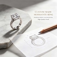 Ensemble de mariage personnalisé en argent sterling 925 avec moissanite taille Asscher, vente en gros, personnalisation OEM/ODM basée sur dessin