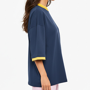 เสื้อยืดผู้หญิงคุณภาพสูง รักษ์โลก ทรงปกติ ผ้าฝ้าย 100% 220gsm แขนครึ่งตัว ทรงหลวม ตกแต่งลายปักสำหรับฤดูร้อน ปรับแต่งได้ - Product Image 5