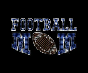 Men's & Women's Football Mom <b>Rhinestone</b> T-Shirt 2026 Solid Black Regular Fit Colorful Sparkle Crystal Streetwear <b>Top</b> HD - Product Image 4