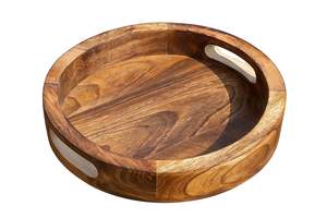 Plateau de service et plat en bois irrégulier, artisanal et écologique, durable, passe au lave-vaisselle, décoration et organisateur de cuisine - Product Image 4