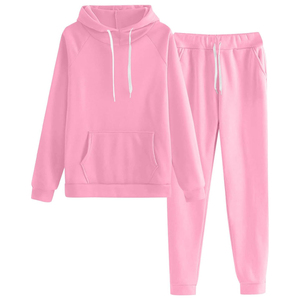 Solid pattern Anti shrink Women <b>Tracksuits</b> Jogging Top Casual Wear Sweat Suit Hoodie & Trousers 2pcs Set Women <b>Tracksuits</b> - Product Image 4