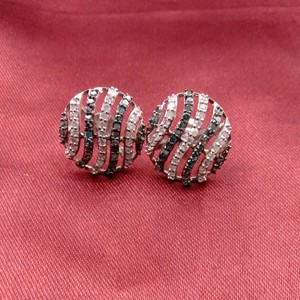 1.47 Cttw Round Cut White & Color Enhanced Blue Natural Diamond Stud <b>Earrings</b> for Women in 925 Sterling Silver, Push <b>Back</b> - Product Image 5