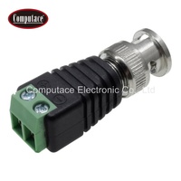 Bloque de terminales de contacto de un solo núcleo macho de latón tipo BNC 2P, conexión de bloqueo sin soldadura, para cable de audio y video de 20-14 AWG