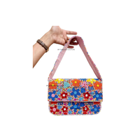Sac à bandoulière bohème vintage de haute qualité, fait main pour femme, avec perles de rocaille personnalisées, design océanique, bouton unique, tendance