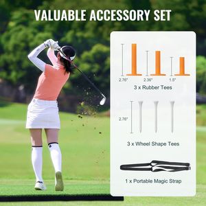 Tappetino da Golf 5x4ft con 6 Tee, Erba Sintetica per Allenamento Golf, Accessori per l'Allenamento del Golf - Product Image 6