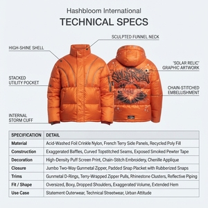 Chaqueta Acolchada Oversize de Nylon Arrugado de 160g Personalizable OEM para Hombre, Abrigo de Invierno Pesado con Relleno de Poliéster Reciclado - Product Image 5