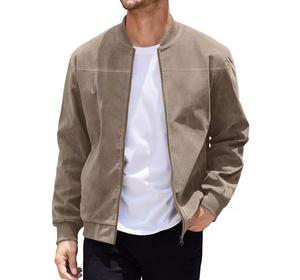 Blouson Bomber Homme Décontracté à Capuche Imperméable Col Montant Fermeture Éclair Coupe Droite Couleur Unie pour l'Automne - Product Image 4