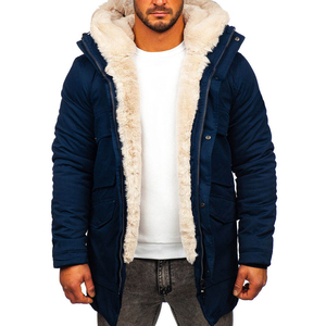 Wholesale Men's Hooded <b>Parka</b> <b>Jacket</b> Thick Sherpa Polyester <b>Waterproof</b> Casual Outerwear Regular Fit Straight Body Winter Custom - Product Image 6