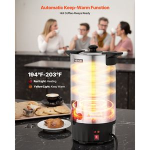 60 tazza commerciale 9 L distributore di urna per caffè in acciaio inox rubinetto senza gocciolamento per la preparazione rapida grande caffettiera commerciale per - Product Image 4