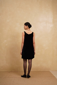 Summer Casual Loose Waist Minimalist Breathable Buttons Yarn Dyed Side Slit Loose Simple Full Stripes Straight Dresses - Product Image 3