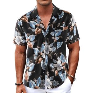 Camisa Casual de Hombre Beige con Estampado Floral, Manga Corta, Estilo Retro, con Botones, Ligera, para Vacaciones de Verano, Estilo Hawaiano - Product Image 5