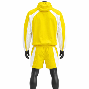 Conjunto de Pantalones Cortos y Chaqueta Cortavientos con Capucha para Hombre, Precio Accesible, Color Sólido, Secado Rápido, Nailon/Poliéster, Ropa Casual de Verano - Product Image 3