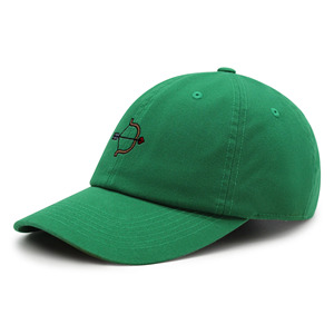 Casquette de baseball verte à 6 panneaux avec logo arc et flèche brodé, unisexe, réglable, décontractée, en sergé de coton pour adulte - Product Image 5