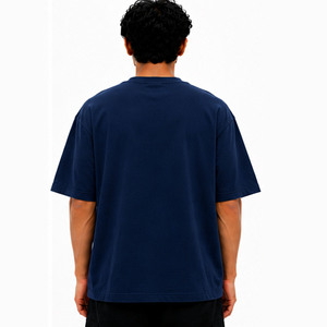 Camiseta de Hombre Azul Marino 100% Algodón, Diseño Personalizado OEM/ODM, Manga Corta, Cuello Redondo, Corte Holgado, Estilo Casual, con Logotipo Impreso en la Parte Delantera - Product Image 6