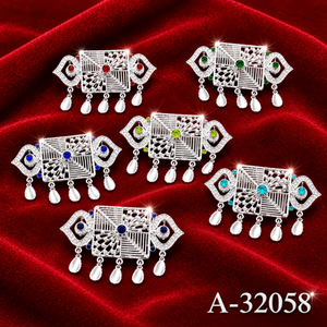 MOLL JEWELLERS Broches de borla de aleación de zinc con diseño de flor chapada en oro y circonitas cúbicas para mujer, joyería de boda A-32053 - Product Image 6
