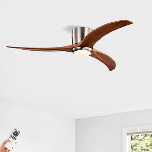 Ventilador de Techo de 52 Pulgadas con Aspas de Madera Sólida, Luz Integrada, Control Remoto, Silencioso, Motor Reversible de 6 Velocidades - Product Image 2