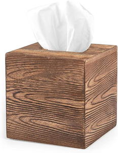 Caja de pañuelos de madera de nogal natural personalizada al por mayor, contenedor de servilletas, soporte de papel facial de lujo por blossom craft india - Product Image 1