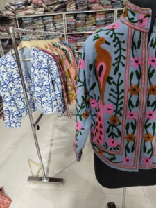 Women's Breathable Cotton TNT Embroidered Suzani <b>Velvet</b> Floral Folk Art Winter Reversible Lining Statement Outerwear <b>Jacket</b> - Product Image 2