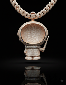 Colgante de Plata 925 con Personaje de Dibujos Animados de Niño Mago Iced Out, con Micro Pavé, Gafas, Varita y Bufanda Icónicas para Hip Hop - Product Image 2