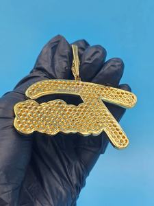 จี้เพชรโมอิสซาไนต์ VVS แบบ Iced Out รูปตัวอักษร จี้หรูหราสไตล์ฮิปฮอป ผ่านการทดสอบเพชร จี้ตัวอักษรย่อสำหรับผู้ชาย - Product Image 6