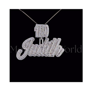 Pendentif Hip Hop en Argent 925 et Moissanite de Qualité Export, Design Charme Urbain Personnalisé, Disponible au Meilleur Prix du Marché, Collier de Luxe - Product Image 1