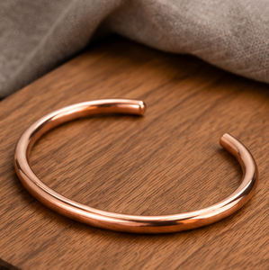 Handcrafted Polished Solid Copper Round <b>Wire</b> Bangle Cuff Magnetic Pure Copper Bracelet Exquisite Metal Jewelry - Product Image 2