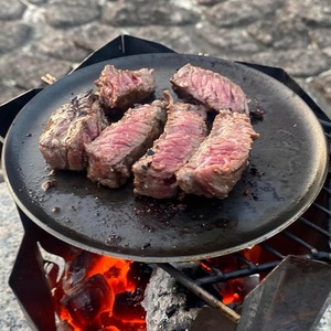 Poêle en fonte FIRE SOLO, ronde ou carrée, fabriquée au Japon, plaque de cuisson en cuir noir, ustensiles de cuisine pour le camping en plein air - Product Image 4