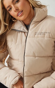 2023 hiver femmes récolte doudoune avec manches longues solide bulle manteau épais fermeture éclair coton remplissage femmes Bomber veste - Product Image 6