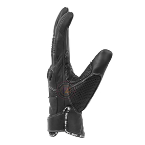 Gants de moto en cuir véritable pour hommes, gants de protection haut de gamme à doigts entiers, paume perforée respirante pour motards de rue - Product Image 4