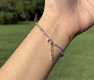 Natural <b>Amethyst</b> Micro Faceted Beads <b>Bracelet</b> 925 Sterling Silver Adjustable Purple Gemstone <b>Bracelet</b> Wholesale Jewelry - Product Image 4