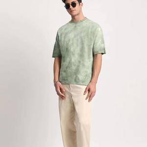 Premium 100% Cotton 280 GSM Drop Shoulder Men's Oversized Round <b>Neck</b> <b>Tie</b>-Dye Retro Disturbed Hem T-Shirt - Product Image 6