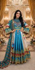 Robes de mariée décontractées, robes de mariée afghanes, robes de soirée formelles brodées à la main, robes décontractées sur mesure en gros, ensembles élégants - Product Image 5