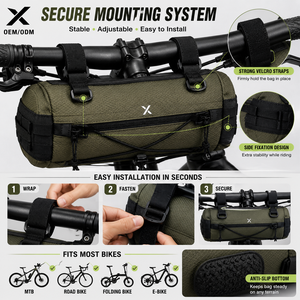 X Waterproof TPU 2L Bicycle Handlebar <b>Bag</b> with Detachable Straps for MTB & Road Bikes - Product Image 4