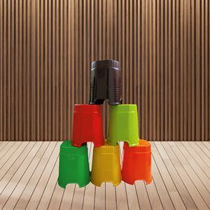 Taburete Redondo Moderno de Plástico, 18 Unidades, Hecho en India, Ecológico - Product Image 2