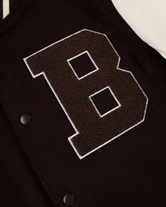 OEM High Quality Men's Design <b>Wool</b> And Leather Varsity Jacket Hip Hop Chenille Embroidery Custom Logo Patch College Jacket - Product Image 3