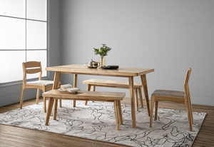Mesa de Comedor Moderna de Madera Maciza de Parqué, Mesa de Cocina Rectangular, Muebles de Estilo Mediados de Siglo para el Comedor del Hogar - Product Image 4
