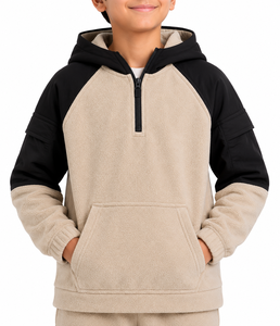 Conjunto de Chándal con Capucha de Forro Polar Sherpa Beige para Niños, Sudadera con Capucha de Felpa Cálida para Invierno y Pantalones Jogger, Conjunto de Dos Piezas de Forro Polar Suave Tipo Teddy, Cómodo - Product Image 4