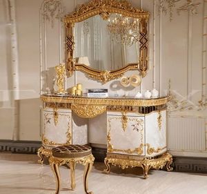 Hot Sale Hotel Nelligan Luxury Classic Gold White Bedroom Set Tufted Upholstered Bed Frame Carved Wooden Furniture European - Product Image 6