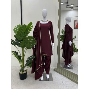 Magnifique ensemble élégant pour soirée, haut et bas avec dupatta, taille XL - Product Image 1