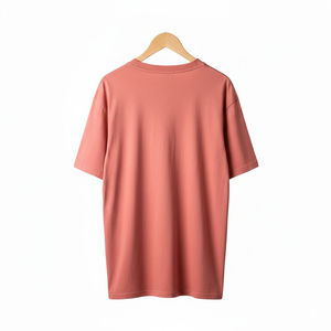 Camiseta Formal Oversize de Algodón 100% Pesado con Cuello Redondo y Hombros Caídos para Hombre, con Logotipo Personalizado, Anti-Pilling, Lisa, Venta al por Mayor - Product Image 3