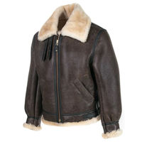 Veste d'hiver unisexe en cuir de mouton véritable, doublure en polyester chaude, fermeture éclair, style Cafe Racer, confortable