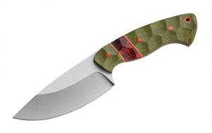 Herramienta multiusos para exteriores de primera calidad con hoja de acero stonewashed de punta curva y mango de resina Micarta festoneado - Product Image 6