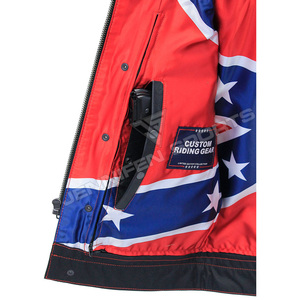 Gilet en cuir personnalisé pour homme, gilet de motard en cuir véritable pour homme avec surpiqûres rouges et doublure intérieure en polyester - Product Image 5