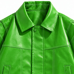 Solid Color Breathable Men Clothing <b>Leather</b> <b>Jacket</b> With Custom Private Label High Quality Casual Winter Style <b>Long</b> Sleeve Design - Product Image 6