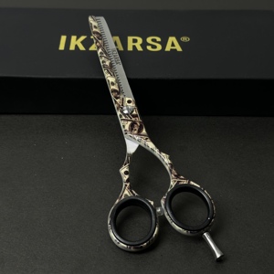 Professional Salon Stainless Steel Sharp Barber Thinning <b>Scissors</b> Customized Printed Hair Cutting Tools for Hairstylists - Product Image 3