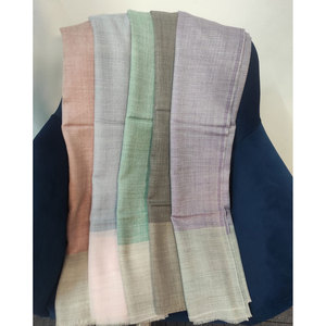 Luxury Natural Border <b>Wool</b> Silk Stoles for Women 70x200 cm Elegant Soft Lightweight Designer Shawls Handmade by Skilled - Product Image 2