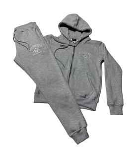 Ensemble pantalon de survêtement et sweat à capuche évasés délavés à l'acide pour hommes de grande taille Costume de jogging court avec logo personnalisé et imprimé pour hommes - Product Image 2