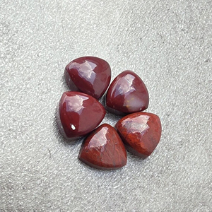 Natural <b>Red</b> Jasper Trillion Cabochon Flat Back Calibrated Loose Gemstone, for Jewelry Making, - Product Image 5