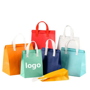 Bolsa Térmica Reutilizable con Aislamiento, Logotipo Personalizado, Bolsa de Entrega de Alimentos de Tela No Tejida, Laminación de Papel de Aluminio, Venta al Por Mayor - Product Image 1
